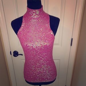 Sleeveless Hot Pink Sequin Top
